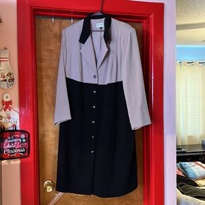 Vintage Kasper coat dress 16w EUC / buttons color block